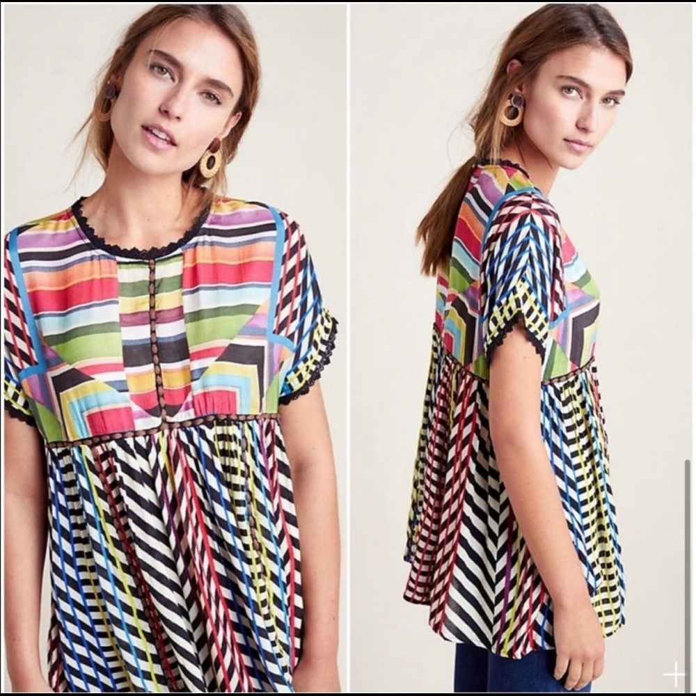 Anthropologie conditions apply multicolored blouse • Size XL